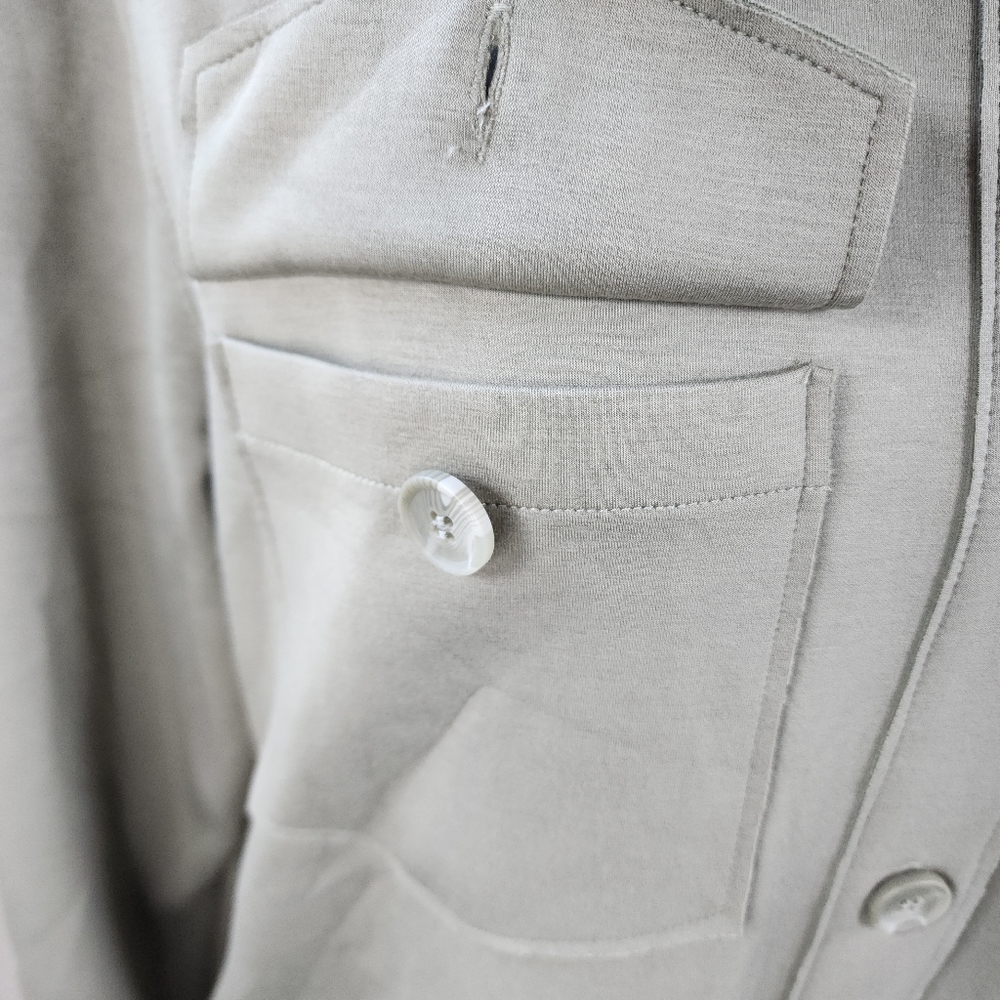 Joie Stretch Utility Shacket Button Down Olive Green Oversized Fit Size XS - Picture 13 of 16